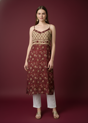 Aaronee floral printed kurti with lining