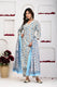 Blue Flower Print V-Neck Dupatta Kurta Set for Women
