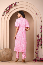 Pink & Yellow Kurta Set for Women - Elegant Ethnic Wear for Women