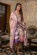 Purple Floral Print Kurta Set for Women with Dupatta