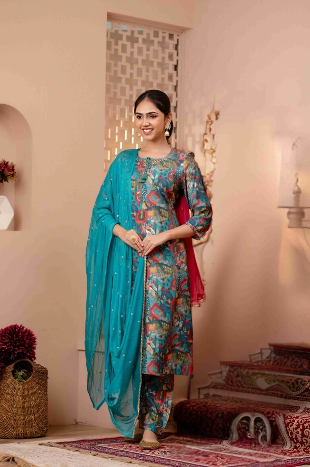 Elegant Kurta Set for Women with Dupatta - Ethnic Wear for Women