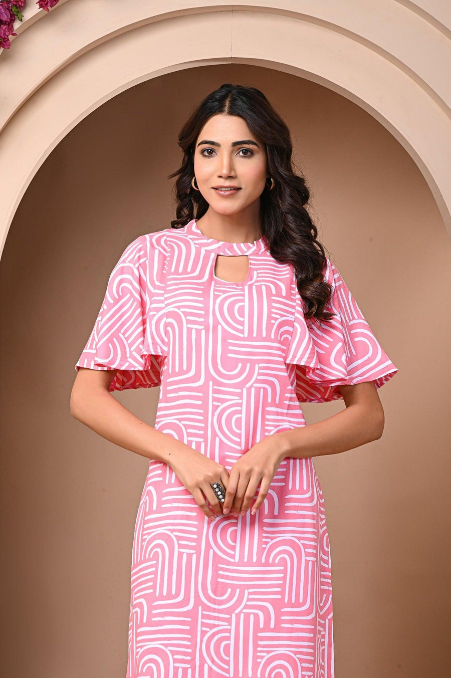 Pink & Yellow Kurta Set for Women - Elegant Ethnic Wear for Women