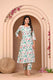 Orange Flower Print Kurta Set for Women