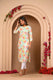 Green And Orange Latest Flower Print Kurti for Women
