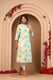 Green And Orange Latest Flower Print Kurti for Women