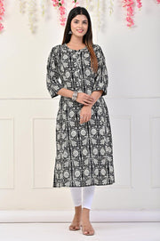 Black Printed Kurti for Women - Elegant Ethnic Wear | Aaronee