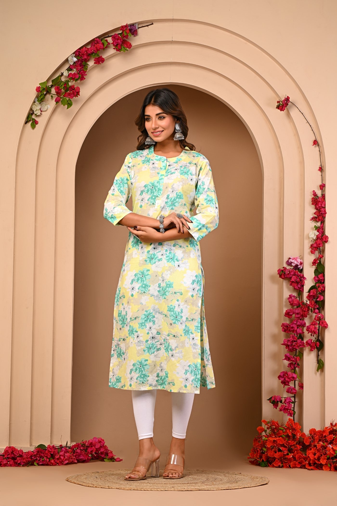 Enhance Your Wardrobe with Aaronee rearmost Flower Print Kurti