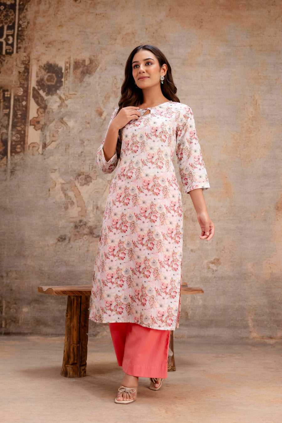 Lightweight cotton kurta pant outfit for women