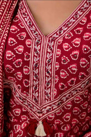 Maroon Anarkali Kurta Set with Dupatta