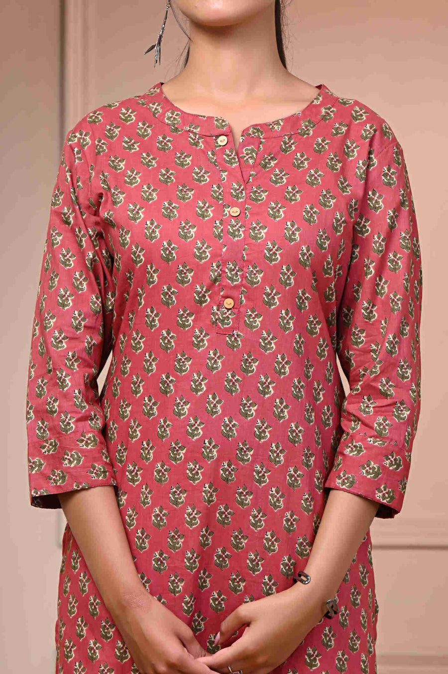 Elegant Red Floral Kurti - Stylish & Comfortable