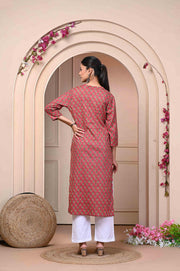 Elegant Red Floral Kurti - Stylish & Comfortable