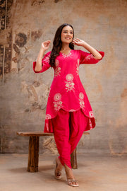 Party wear pink tulip pant co-ord set