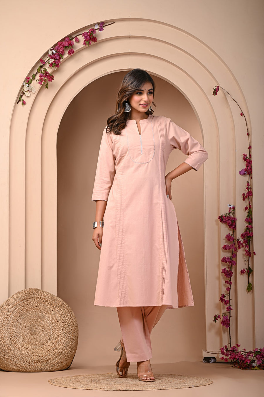 Elegant Peach Kurta Set - Stylish & Comfortable