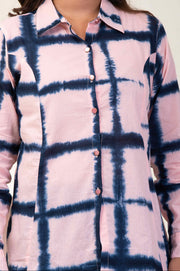 Peach Tye and Dye Shirt in Indo-Western Style