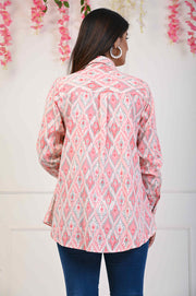 Pink Cotton Flex Trendy Shirt- Aaronee