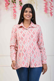 Pink Cotton Flex Trendy Shirt- Aaronee