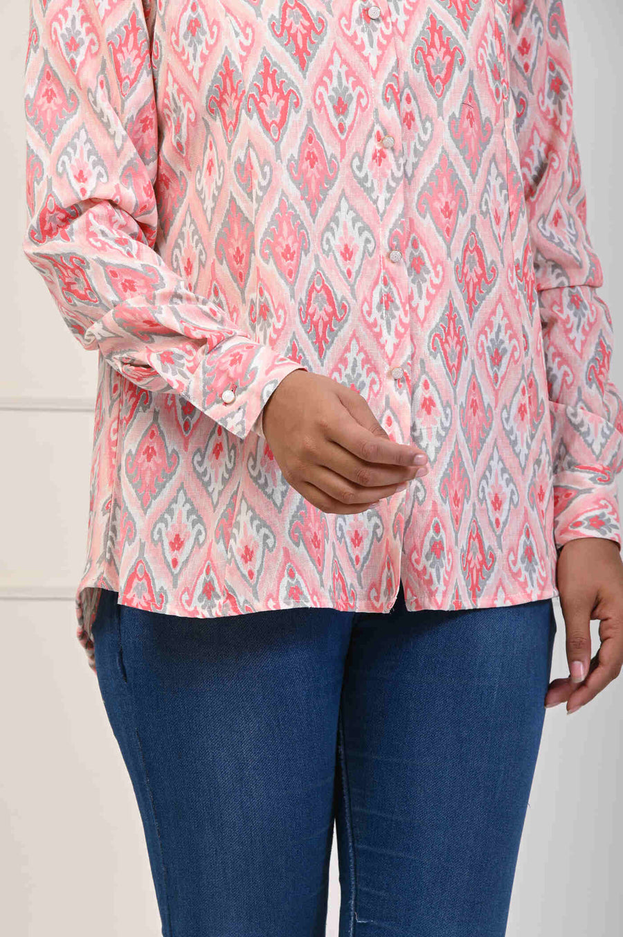 Pink Cotton Flex Trendy Shirt- Aaronee