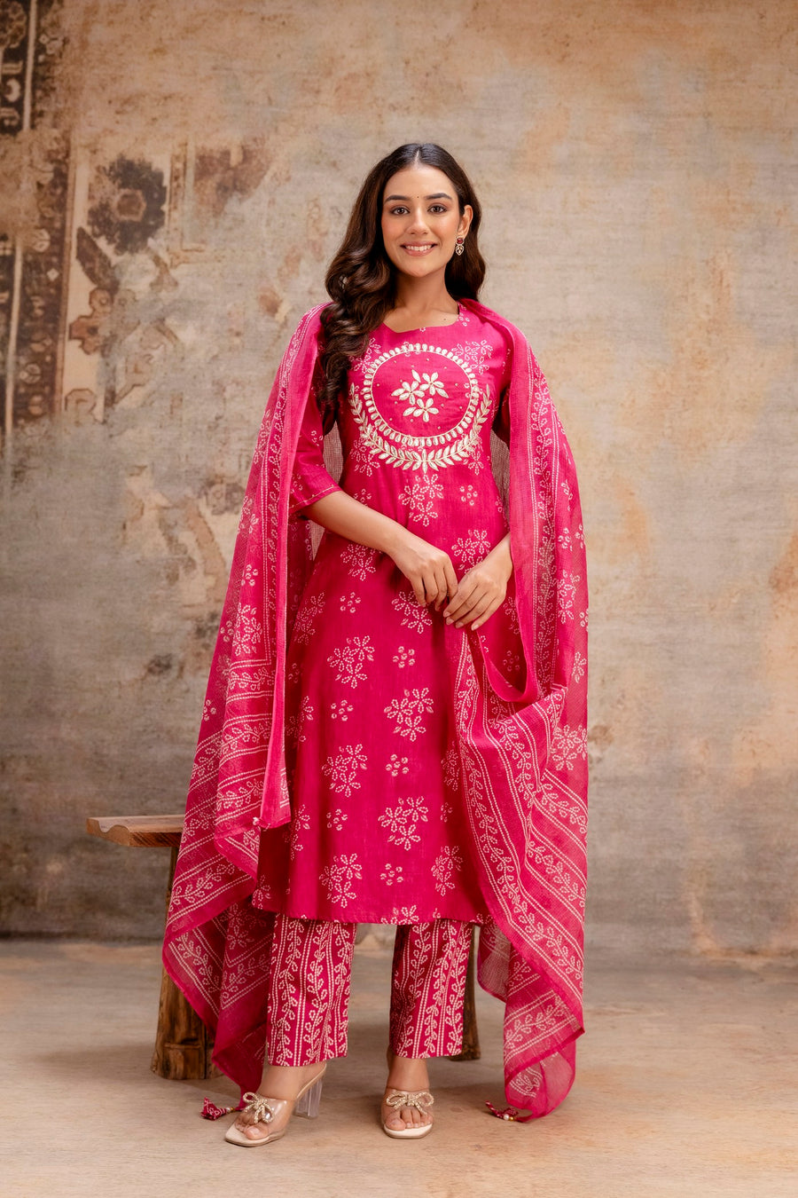 Pink ethnic festive wear suit set Aaronee