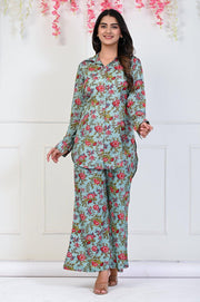 Flower Print Dhoti Kurta Set - Stylish Ethnic Wear for Women