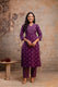 Aaronee Purple Printed Cotton Kurta Pant Dupatta Set for Women – Elegant Ethnic Wear