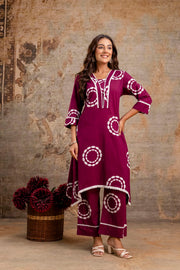 Pure Cotton Bandhani Kurta Pant Set by Aaronee