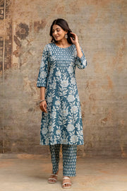 Pure cotton ethnic set with printed pants