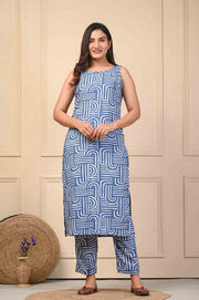 Reyon Designer Cut Sleeve Kurti Pant Set