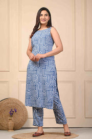 Reyon Designer Cut Sleeve Kurti Pant Set