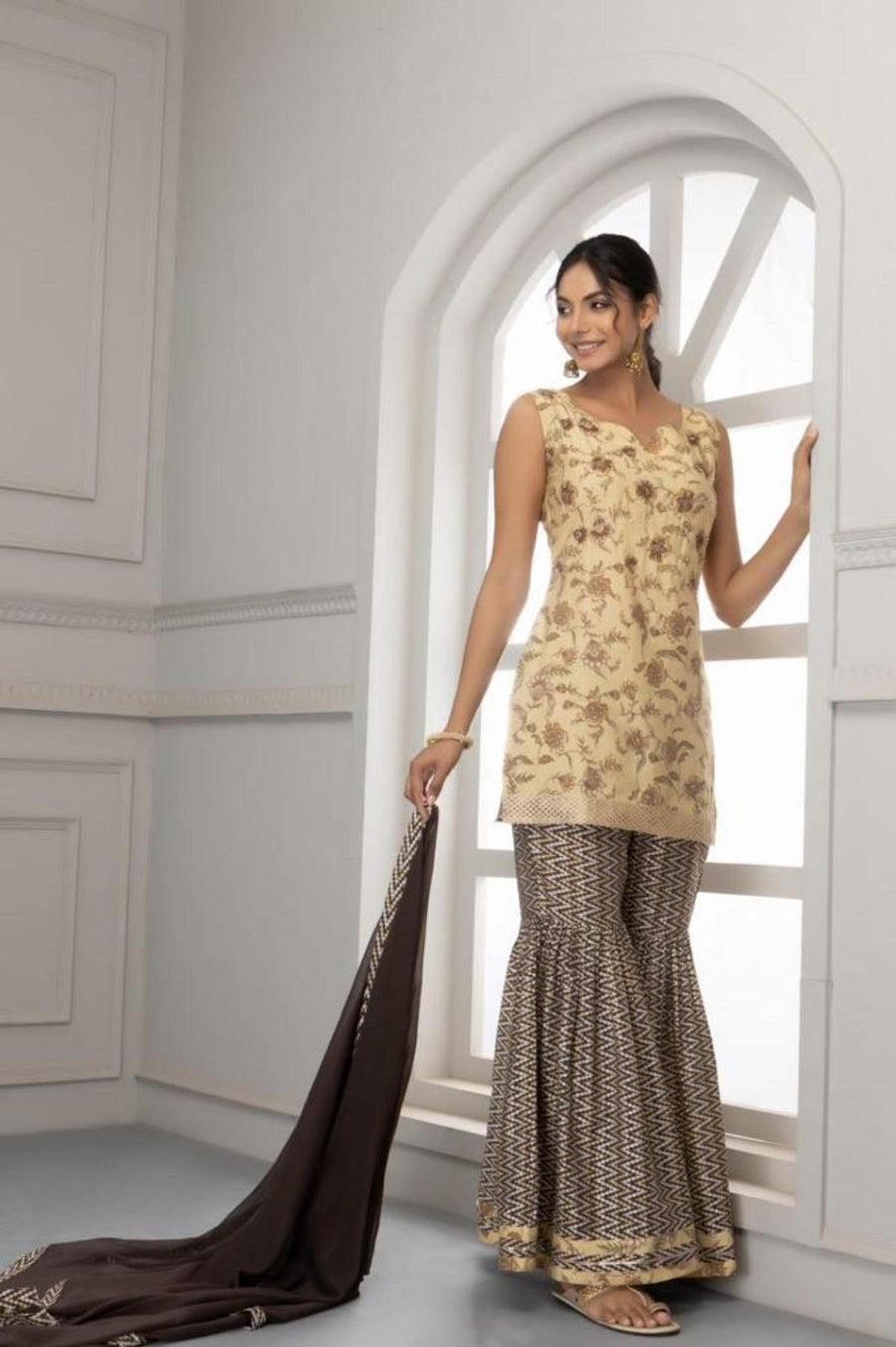 Elegant Sharara Set with Dupatta - Ethnic Wear for Women