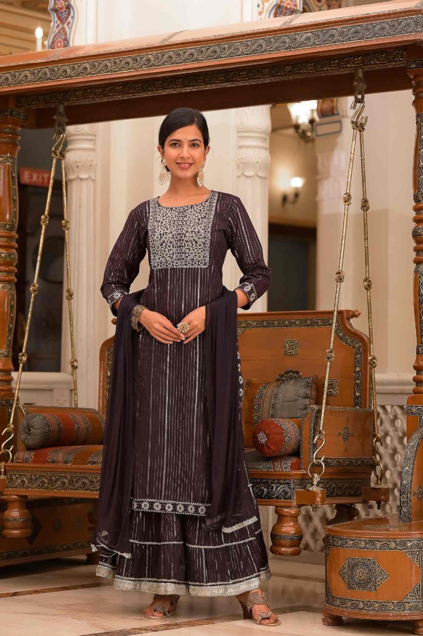 Sharara Set for Women with Dupatta - Elegant Ethnic Wear | Aaronee