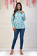 Blue Foil Print Shirts for Women in indo western Style