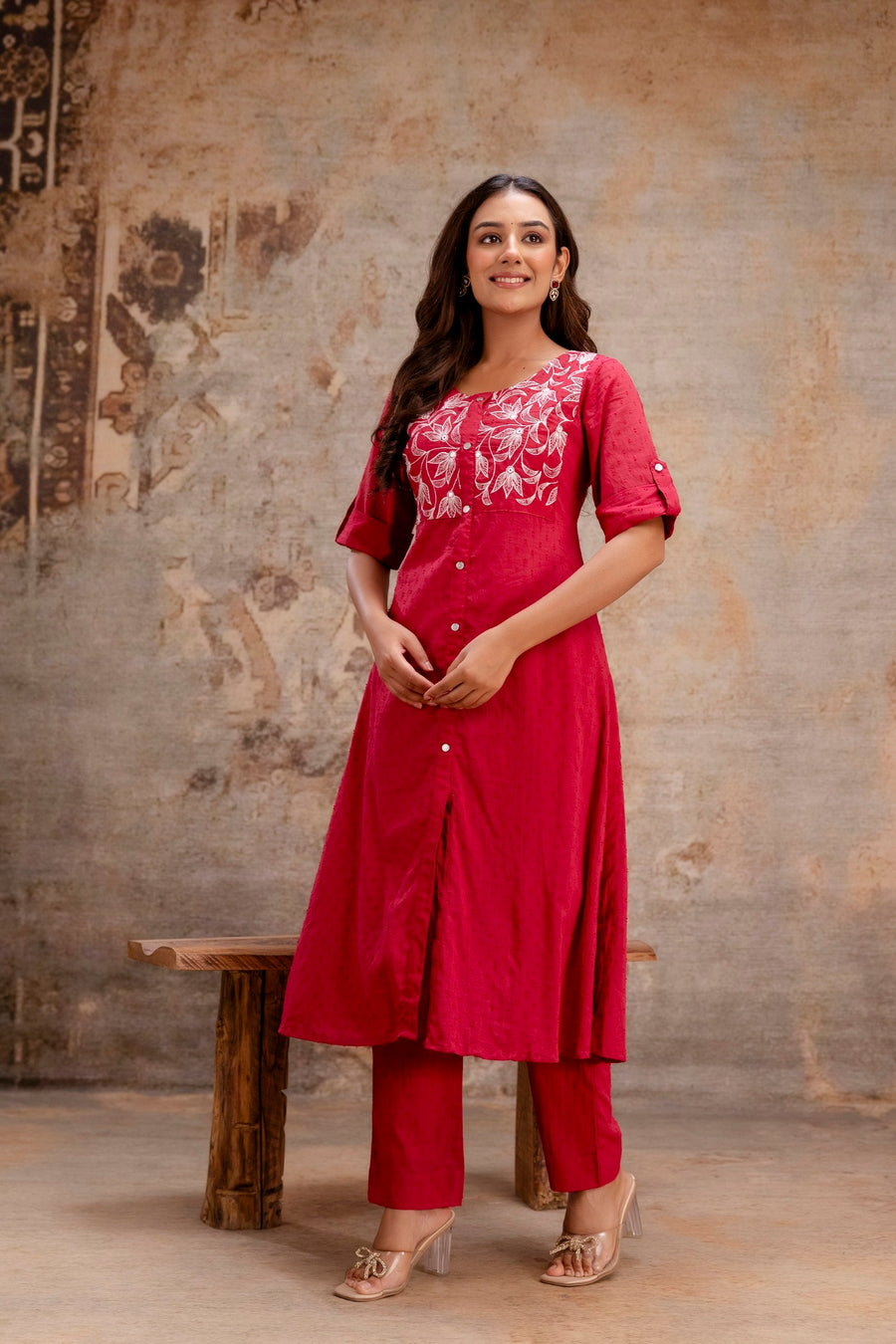 Stylish embroidered kurta set for festive wear