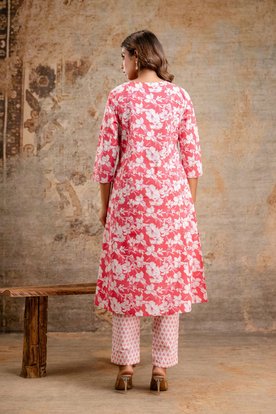 Summer-friendly floral cotton kurti and pant set