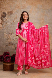 Traditional Anarkali suit with dupatta