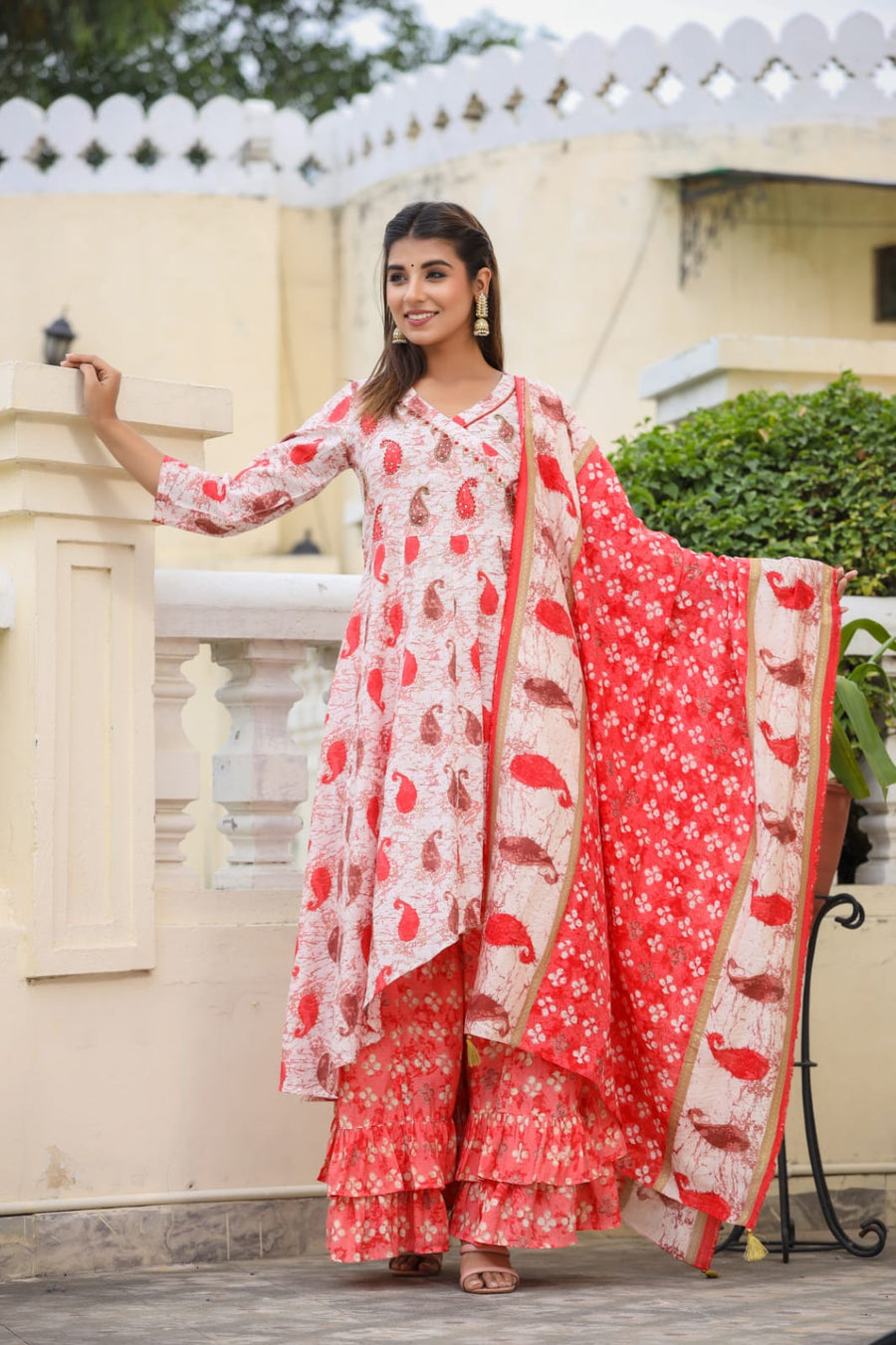 Step With Aaronee's Printed Latest Trends Anarkali Dupatta Sets