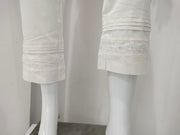 White Cotton Lace Detail Straight Pants for Women – Aaronee
