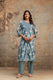 Blue Floral Pure Cotton Kurta Set with Hand Work Yoke – Aaronee Elegant Ethnic Wear