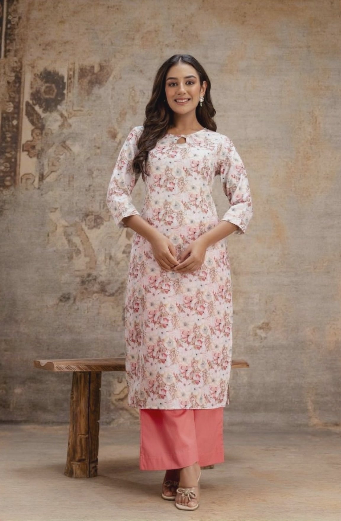 Floral printed kurta pant set Aaronee