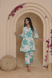 Green Floral Kurta and Pant Set