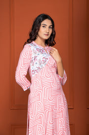 Embrace Tradition with Aaronee Sanganeri Print Kurti Pant Set