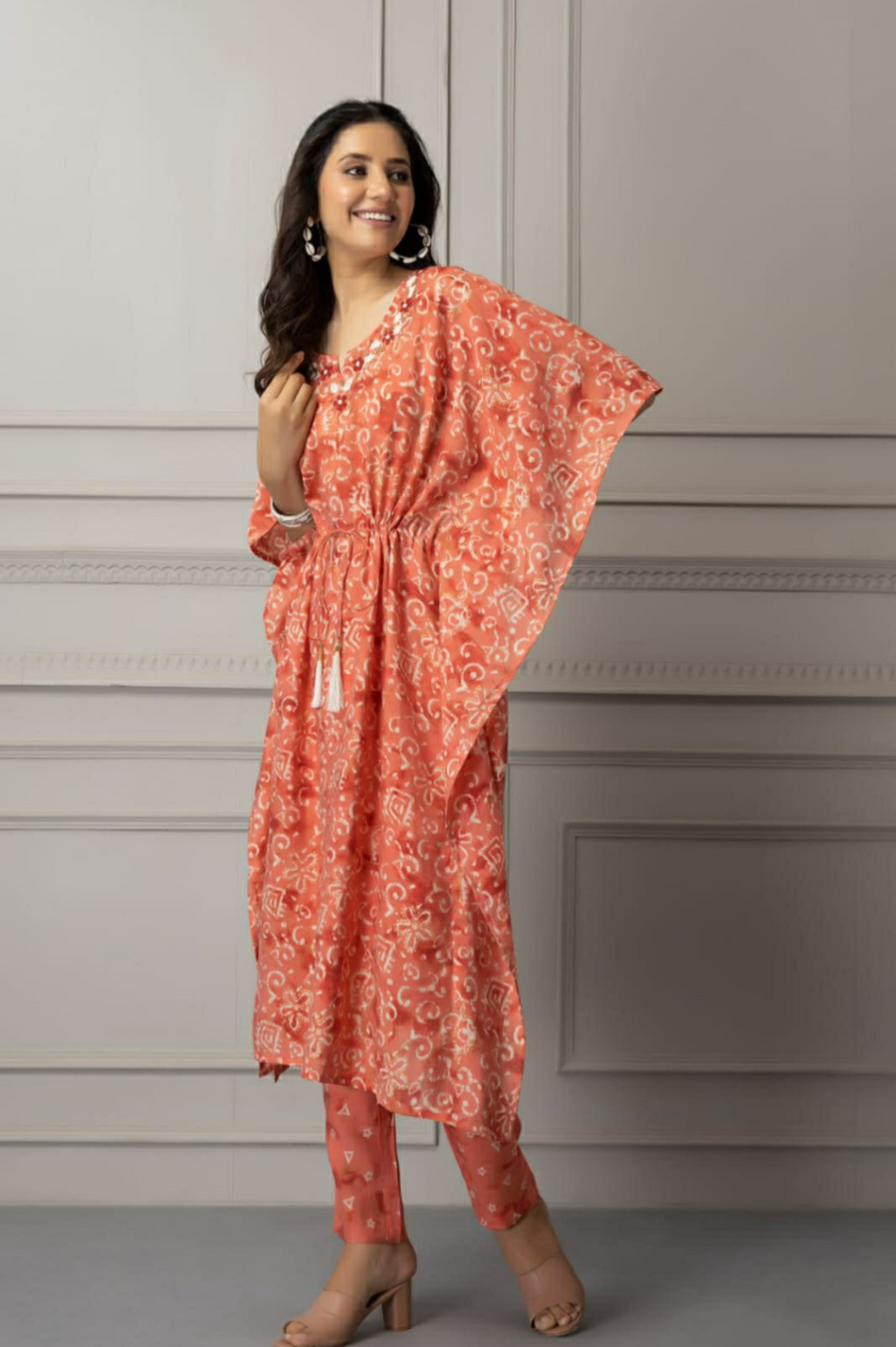 Kaftan in Modal Chanderi Fabric Effortless Elegance.