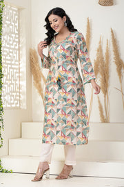 Abstract Print Kurta & Pant Set: Bold Sophistication in Pure Cotton