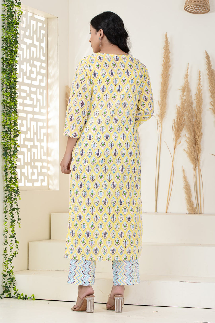 Yellow Printed Dupatta Set: A Radiant Blend of Elegance and Comfort