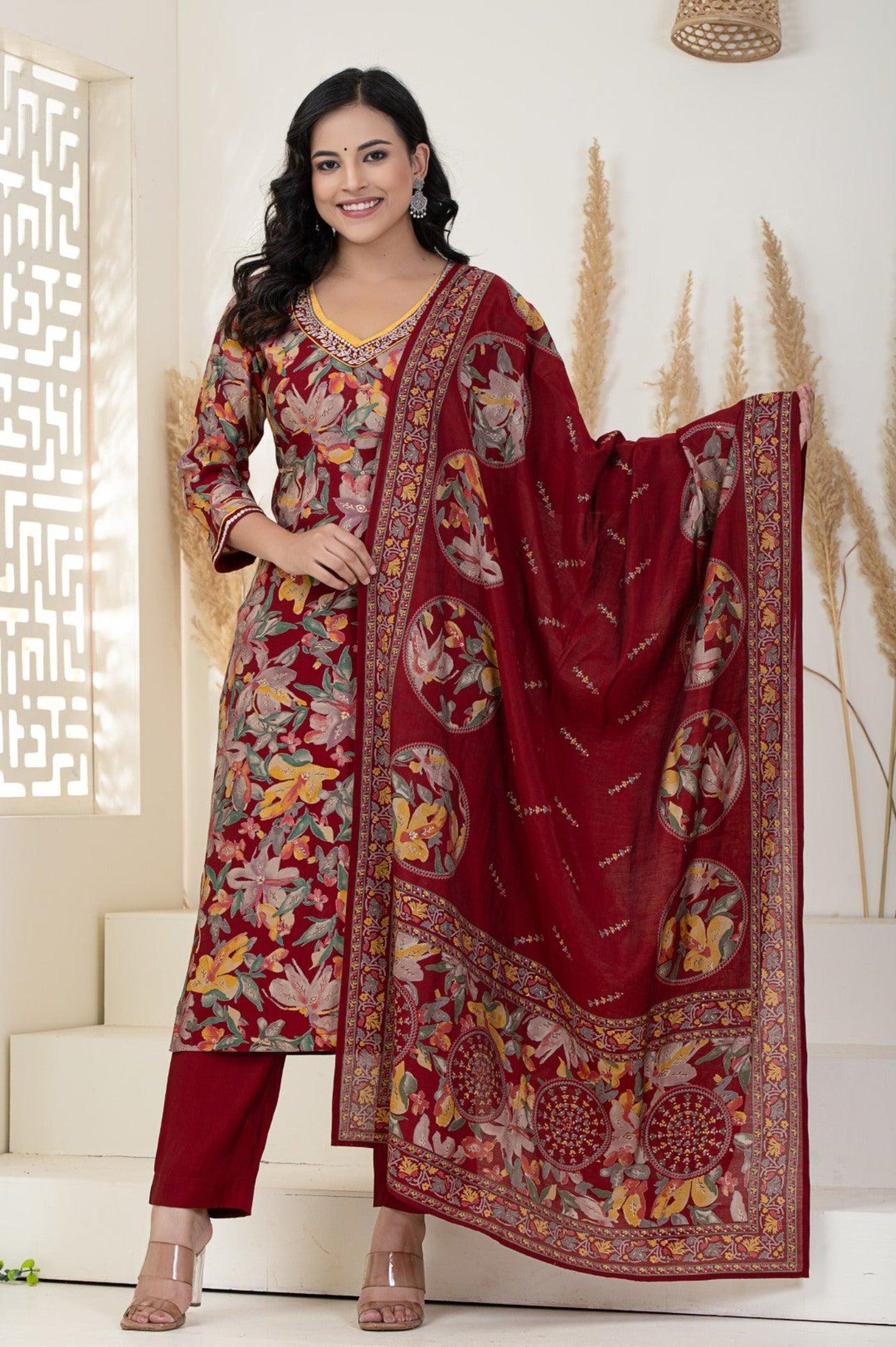 Kurta Set for Women with Dupatta - Elegant Ethnic Collection