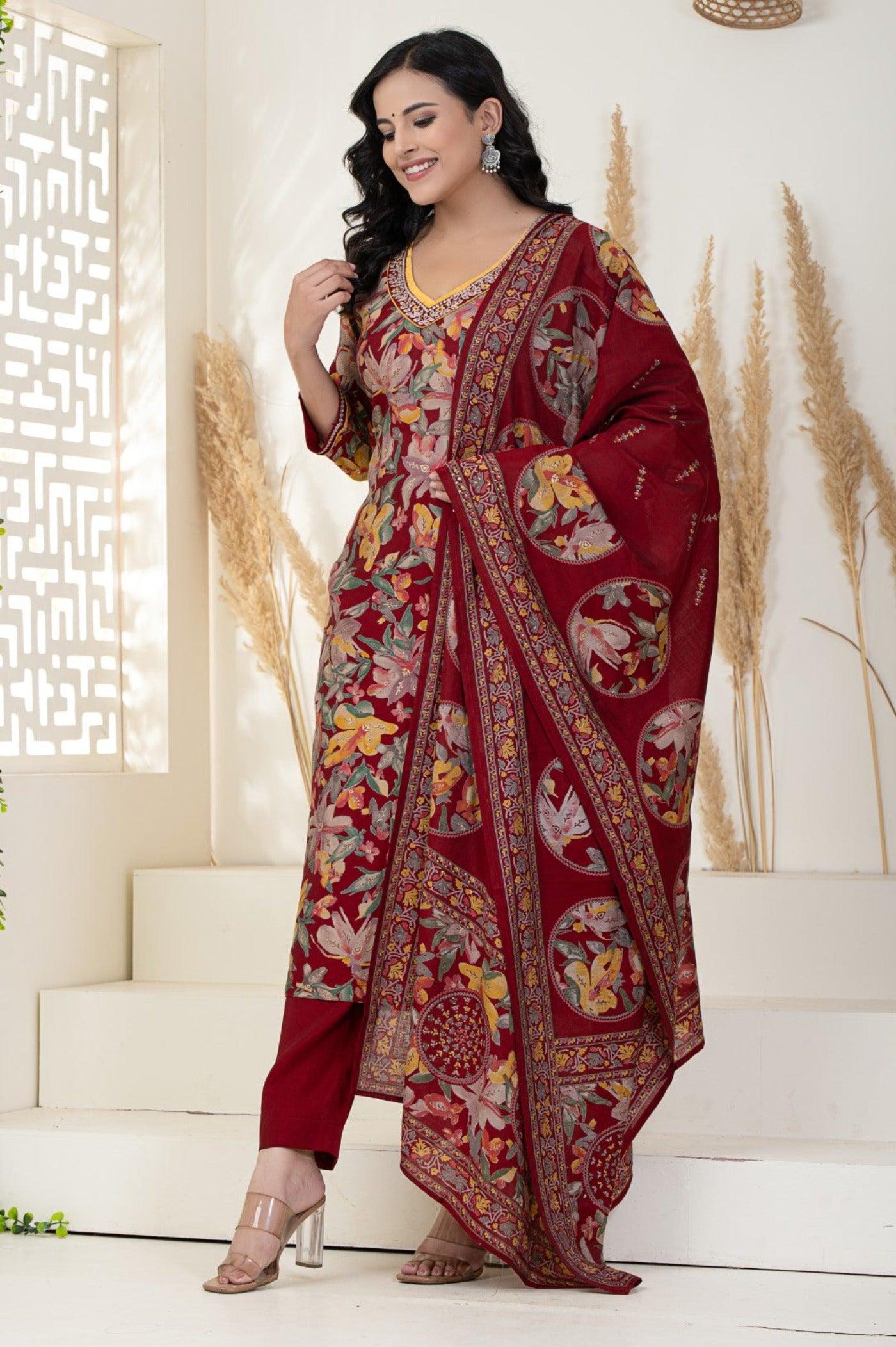 Kurta Set for Women with Dupatta - Elegant Ethnic Collection